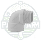 چپقی (زانو یکسر نر) رزوه ای پلیمری سفید