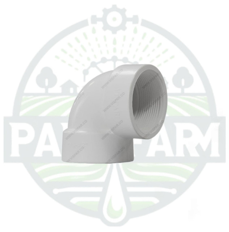 زانویی رزوه ای پلیمری سفید یو پی وی سی