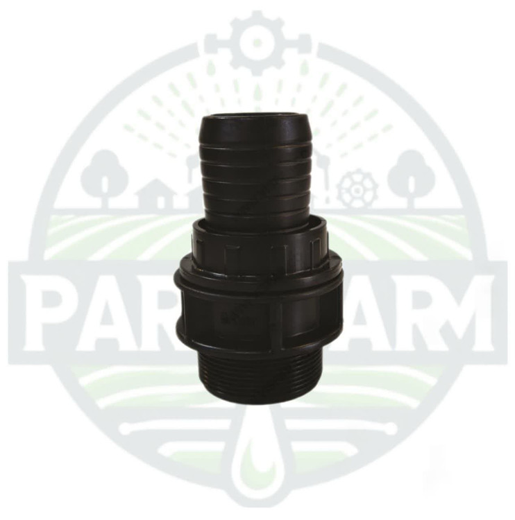 سر شلنگی با رینگ پلیمری 2 اینچ به لی فلت ، لوله نخدار و لوله بارانی مه پاش 2 اینچ (50) ویسپار مشکی