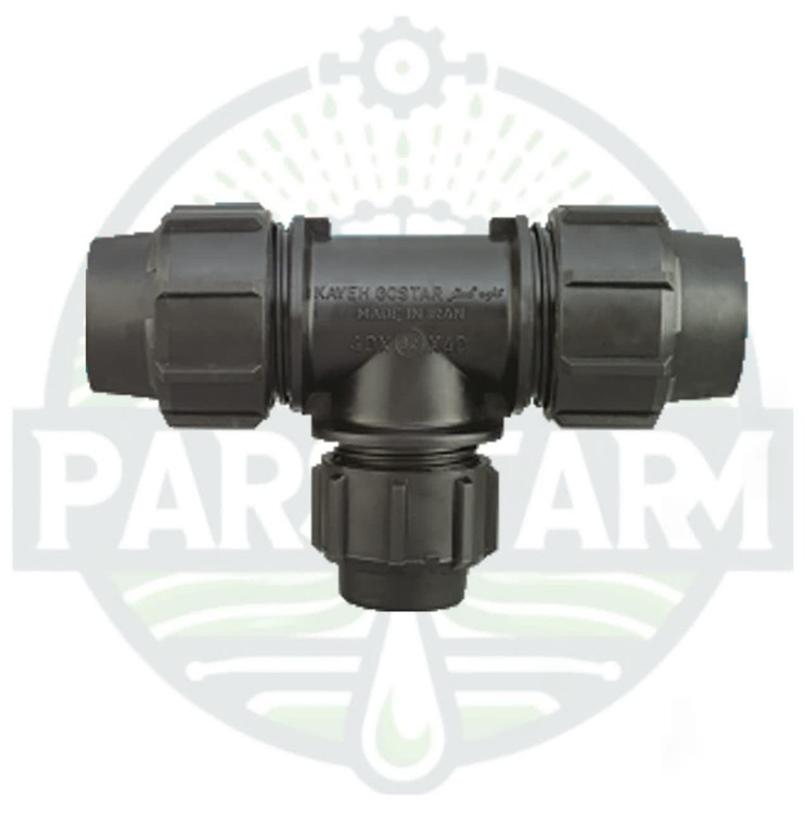 سه راه تبدیلی پیچی لوله پلی اتیلن