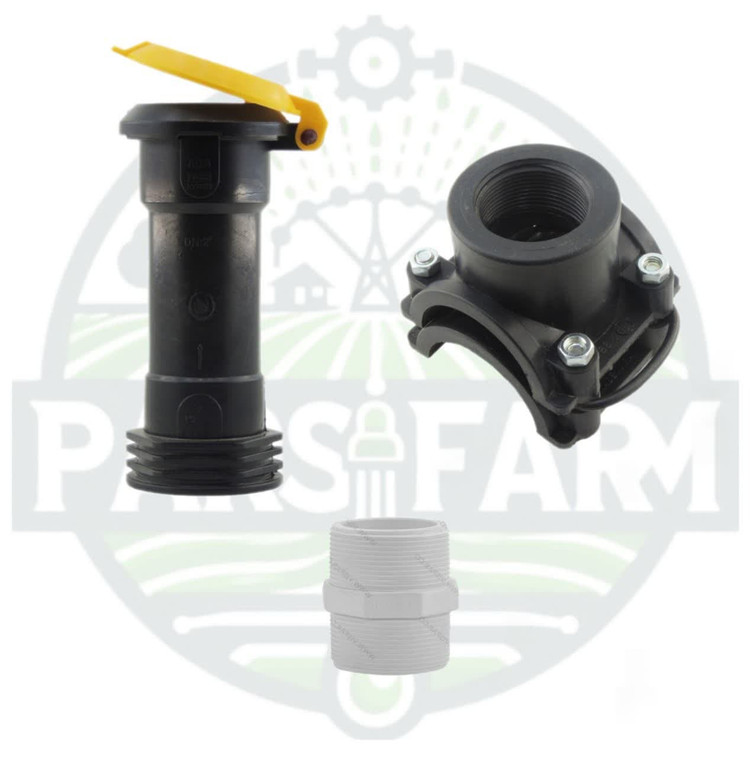 خرید پک لوازم آبیاری بارانی شامل شیر خودکار 1.1/2 اینچ ، مغزی پلیمری 1.1/2 اینچ ، کمربند 1.1/2*63 آبافرین